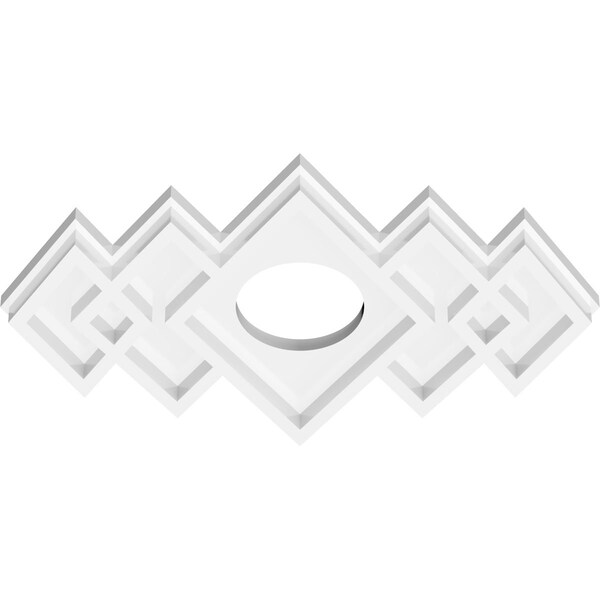 Zoe Architectural Grade PVC Contemporary Ceiling Medallion, 14W X 9 3/8H X 3ID X 4 1/4C X 1P